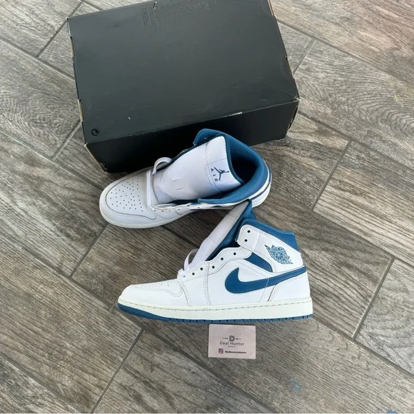 Brand New Air Jordan 1 Mid Men’s Sneakers “Industrial Blue” - Picture 9 of 12